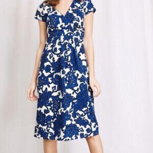 Boden Casual Jersey Dress‎ – Island Sapphire Island Vine – Size 6R